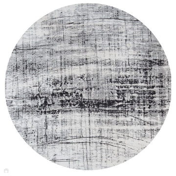 Louis De Poortere Mad Men Griff 8926 Metro B&W Washable Polyester Flatweave Round Ivory White/Charcoal Black/Soft Grey Eco-Rug-Louis De Poortere-Rug Love - The Most Loved Rug Store
